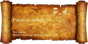 Pandia Arkád névjegykártya